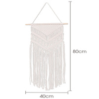 Tapisserie murale en macramé en coton naturel, faite à la main, en forme de V, style vintage européen et américain, décoration murale tissée