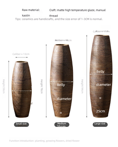 P329 Jingdezhen <span class=keywords><strong>Pots</strong></span> de plantation d'extérieur marron les plus vendus Vases sur pied <span class=keywords><strong>Pots</strong></span> de fleurs <span class=keywords><strong>Pots</strong></span> de fleurs en argile et céramique - Product Image 5