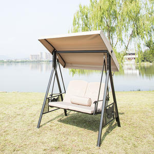 Ensemble de chaise balançoire économique banc suspendu de jardin extérieur avec auvent <span class=keywords><strong>hamac</strong></span> <span class=keywords><strong>deux</strong></span> <span class=keywords><strong>places</strong></span> pour adultes décor de cour - Product Image 4