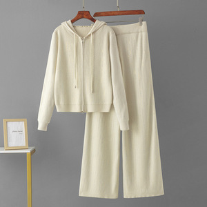 <span class=keywords><strong>Tuta</strong></span> sportiva Casual con cappuccio con paillettes maglia con cerniera Top e <span class=keywords><strong>pantaloni</strong></span> <span class=keywords><strong>larghi</strong></span> per l'autunno - Product Image 5