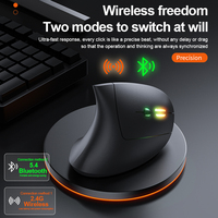 Souris de bureau ergonomique sans fil rechargeable USB 6D OEM ODM, double mode, stock 2.4G, souris verticale pour droitier, 1600 DPI
