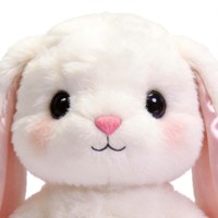Peluche Lapin Blanc Kawaii avec Nœud Rose Mignon, Doux et Moelleux, Poupée en Peluche Lapin aux Longues Oreilles, Cadeau Personnalisé, Fabrication OEM ODM