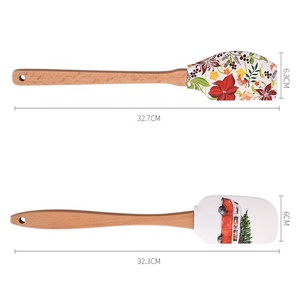 Silicone thìa sồi xử lý bơ scraper bánh kem nhà bếp Baking in ấn giáng sinh thìa với mô hình - Product Image 5