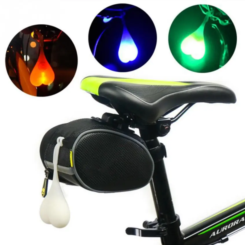 Heart Shaped Tail Light Waterproof Silicon Bike Light Balls LED Cycling Safety Seat Back Egg Lamp Led Bicycle Tail Light