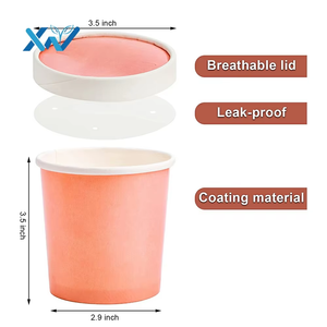 Tùy chỉnh in Kraft súp <span class=keywords><strong>container</strong></span> dùng một lần giấy thực phẩm bồn tắm cho súp nóng, mì, Takeaway - Product Image 2