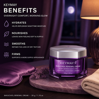 Crème de nuit pour le visage au bakuchiol, hydratante, nourrissante, lissante, raffermissante, texture coussin, alternative au rétinol, OEM ODM, marque privée
