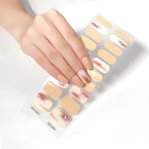 Beautysticker supplier New Wholesales Nail sticker art semi cured strawberry nail sticker drop shipping nail stickers