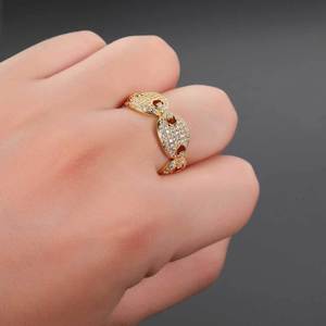 Anillo Hip Hop con Diseño de Nariz de Cerdo, Anillo Cubano con Diseño de Grano de Café, Anillo Cubano Sencillo - Product Image 5