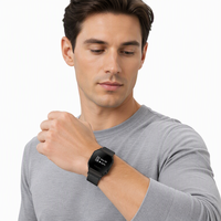 Montre connectée B7 Smart Ring avec écran OLED de 0,49 pouce, étanche 5ATM, moniteur de fréquence cardiaque, d'oxygène sanguin et de sommeil, tracker d'activité physique, application QWatch Pro