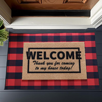Tapis de porte moderne imprimé sur mesure en faux coco, motif animal, antidérapant, pour entrée, porche, décoration de porte d'entrée