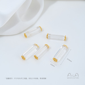 Bracelet, collier et accessoire DIY avec une forte rétention de couleur en or sable incrusté de perles de cristal blanc naturel, Bucket Be - Product Image 6