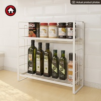 Étagère à épices de cuisine à deux niveaux grande capacité étagère de rangement pour bouteilles d'assaisonnement organisateur de comptoir