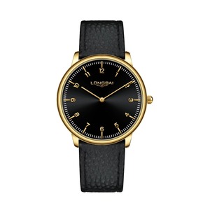 Montre Homme Minimaliste à Quartz 42mm Ultra Fine avec Cadran à Aiguilles et Bracelet en Cuir Doré – Nouvelle Collection Tendance - Product Image 2