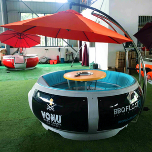 <span class=keywords><strong>Restaurante</strong></span> Flotante en Forma de Barco con Luces LED y Sombrilla, Barco Tipo Donut con Motor de Gasolina para 10 Personas - Product Image 1