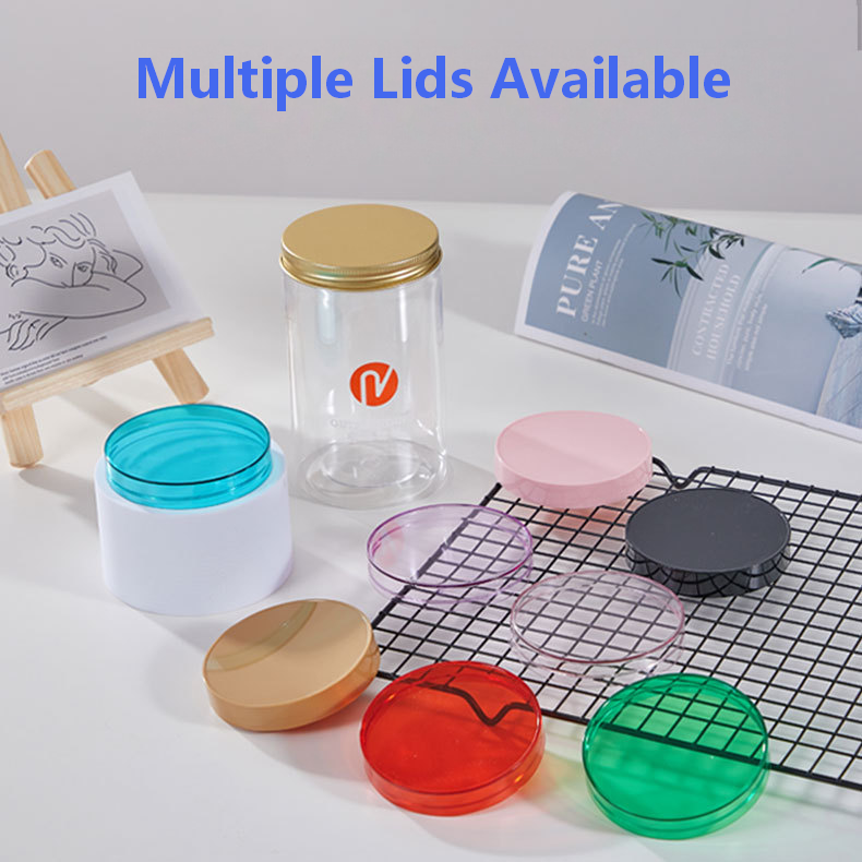 8/16oz 250/500ml Clear Plastic Pet Jar Food-Grade Screw Top Airtight Packaging for Salad/Noodles Snacks/Candy/Baking for Salad