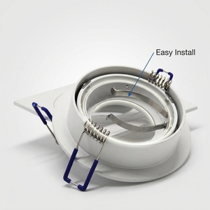 Kit de luminaire encastré au plafond avec boîtier rond architectural GU10, coque de projecteur MR16, support de lampe <span class=keywords><strong>LED</strong></span>, support d'ampoule halogène - Product Image 2