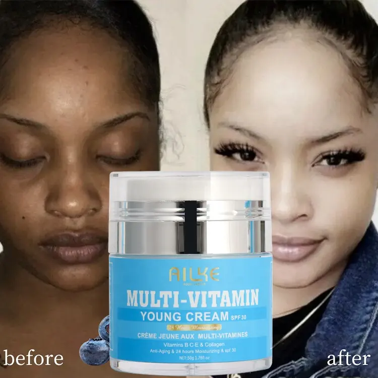 Ailke Customized In 7 Days Instant Fast Day And Night Vitamin C Whitening Face Cream For Dark Skin