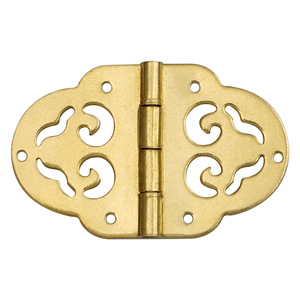 Chengyu Charnières de mobilier en cuivre antique de style chinois, couleur laiton, à montage en surface, pour petite boîte en bois, motif nuage décoratif - Product Image 5