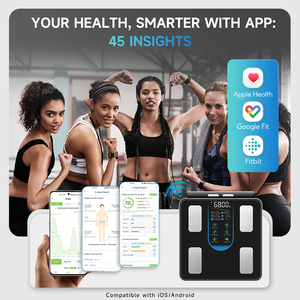 Yolanda Tám Điện Cực Cơ Thể Chất Béo Quy Mô Nhà Phòng Tập Thể Dục Cơ Thể Thành Phần Phân Tích BMI Ánh Sáng Trọng Lượng Có Thể Sạc Lại Trọng Lượng Quy Mô - Product Image 5