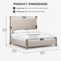 Lit en acrylique de style moderne de haute qualité, cadre en acier inoxydable et lucite, rembourré, personnalisable, taille King/Queen pour chambre à coucher