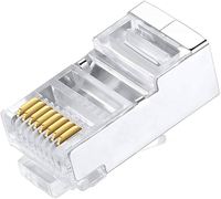 Connecteur RJ45 blindé Cat6 en gros, connecteur modulaire STP 8P8C à passage direct, terminaison facile pour câble Ethernet blindé