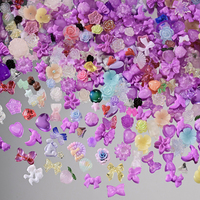 50G/Sac Breloques pour ongles 3D Rose Aurore, mélange assorti de nœuds et de fleurs, 600 pièces, strass en résine mignons pour la décoration DIY des ongles en acrylique