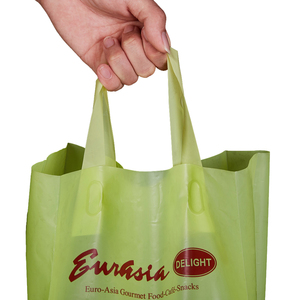 Lianyou supermarché Logo petit sac à gousset latéral en polythène Logo personnalisé poignée thermoscellée sac cadeau en plastique en gros - Product Image 3