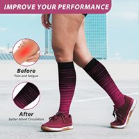 Chaussettes de compression OEM 15-20 mmHg, hauteur genou, jacquard, respirantes, pour le soutien de la circulation, idéales pour les voyages en avion et l'athlétisme
