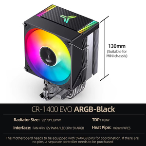 Jonsbo cr1400 EVO CPU Cooler argb yên tĩnh Fan 4 ống dẫn nhiệt tản nhiệt không khí cho lga1700 AM5 PCS Bộ vi xử lý Tản Nhiệt Máy Tính trường hợp - Product Image 3