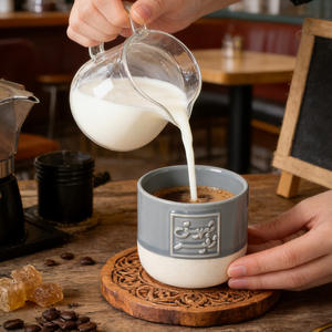 Tasse à expresso en céramique du Moyen-Orient, motif texte arabe en relief créatif, pour latte art, portable, pour le café du Ramadan - Product Image 3