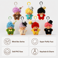 Porte-clés en peluche figurine artistique mignonne, Boîte mystère, Breloque de sac personnage Kawaii Kitsch, Visage en PVC, 7+1 styles, Cadeau surprise aléatoire, Fabriqué en Chine