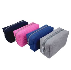 Custom Vanity <b>Bag</b> Makeup <b>Bag</b> Logo Black Zip Beauty Travel Cosmetic Pouch Organizer Makeup Waffle for <b>Bag</b> Polyester Portable - Product Image 1