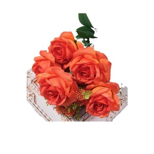 Bouquet de roses artificielles à 9 tiges en soie pour décorations de mariage, arrangements floraux DIY - Product Image 5