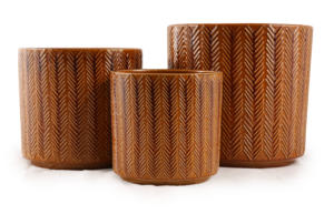 Pot de fleurs en céramique économique, trou de drainage respirant, pot sur pied pour intérieur et extérieur - Product Image 2