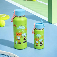 Botella de Agua Aislada al Vacío de Acero Inoxidable con Tapa Antipolvo Personalizada, Asa y Pajita, a Prueba de Fugas, Libre de BPA, Multicolor
