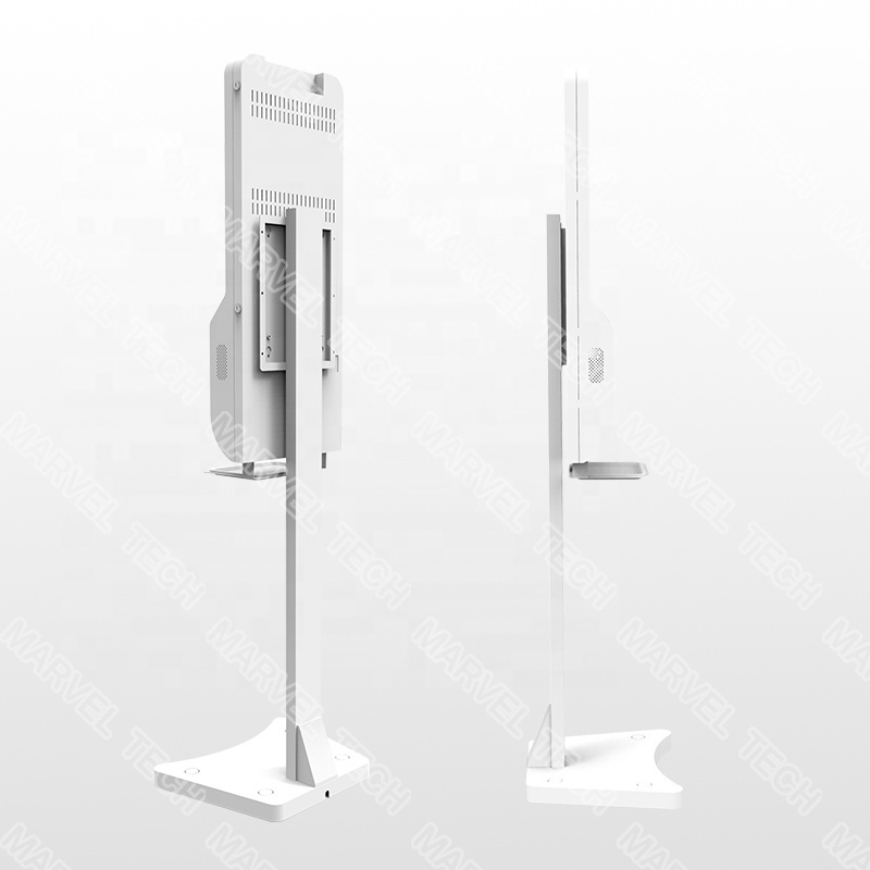 Soporte de floor and wall mounted touch-a freehand hand sanitizer alcohol dispenser LCD ad player