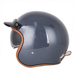 Nouveau casque de moto/scooter électrique ABS, demi-face, unisexe, quatre saisons, style rétro, visière bulle, sécurité - Product Image 4