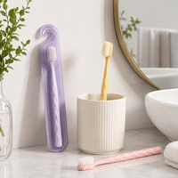 SAKURA S-199 Brosse à dents manuelle de haute qualité, poils doux, manche léger en PP, filament PBT, usage domestique