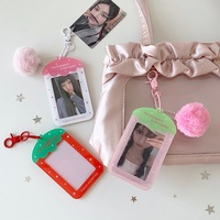 Mini porte-carte d'identité, porte-photo personnalisé en acrylique, étui porte-clés, design KPOP, dessin animé mignon, porte-carte photo en acrylique imprimé UV