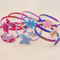 Serre-tête Licorne en Strass pour Enfants, Accessoire Cheveux Scintillant en Tissu pour Fête Princesse, Vente en Gros, Couronne pour Filles