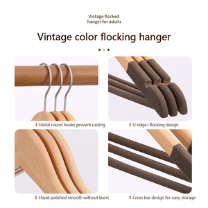 Cintres en bois pour hommes jupe antidérapant pantalon barre cintre en bois massif vêtements vestes cintre <span class=keywords><strong>porte</strong></span>-<span class=keywords><strong>manteau</strong></span> en bois - Product Image 2
