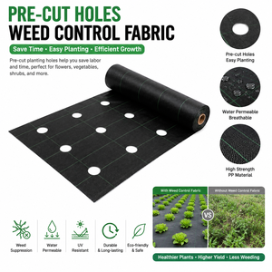 Toile paysagère tissée anti-mauvaises herbes robuste pré-perforée, directement <span class=keywords><strong>de</strong></span> l'usine, pour une plantation efficace en serre - Product Image 1