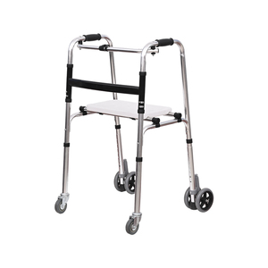 Déambulateur léger en aluminium avec siège, hauteur réglable, pliable, aide à la mobilité pour les personnes âgées et les adultes handicapés - Product Image 2