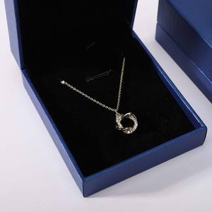 Boîte à collier haut de gamme, boîte à bijoux rigide à charnière, boîte cadeau avec insert en velours, estampage à chaud, logo personnalisé, fourniture directe d'usine - Product Image 3