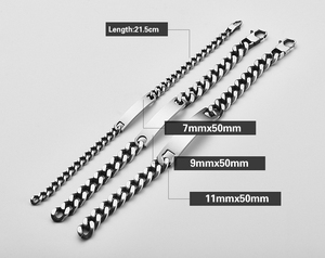 Jóias Gravadas Personalizadas Pulseira De Barra De Aço Inoxidável Homens Pulseira Em Branco Para Gravação Logotipo Personalizado Pulseiras De Jóias Finas Pulseiras - Product Image 6