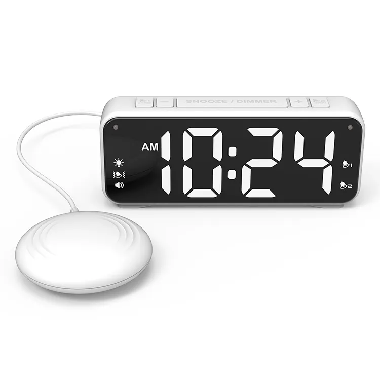 Best Electronic Bed Digital Led Plastic Brightness Adjustable Vibrating Pillow Alarm Clock