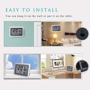 Reloj Despertador de Pared Inteligente, Rústico, Eléctrico, Controlado por Radio, Atómico, Digital, Funciona con Batería, con Función de Repetición, Temperatura Interior, Fecha y Día de la Semana - Product Image 6