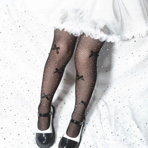 2025 New Kids Stylish Fishnet Pantyhose Baby <strong>Girls</strong> Net Mesh Glitter Rhinestone <strong>Christmas</strong> <strong>Tights</strong> Cute Bow Bling <strong>Tights</strong> - Product Image 2