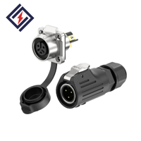 Vente flash LP12 Connecteur industriel étanche à 2 et 3 broches à vis 5A125V pour connexion de câble d'alimentation