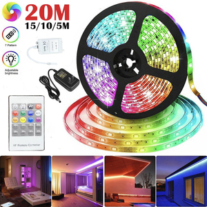 Bán Buôn Dải Đèn Với Điều Khiển Từ Xa 5M RGB Màu Thay Đổi Ánh Sáng Dải IP20 RF Kiểm Soát Cắm Powered SMD 5050 LED Strip - Product Image 3